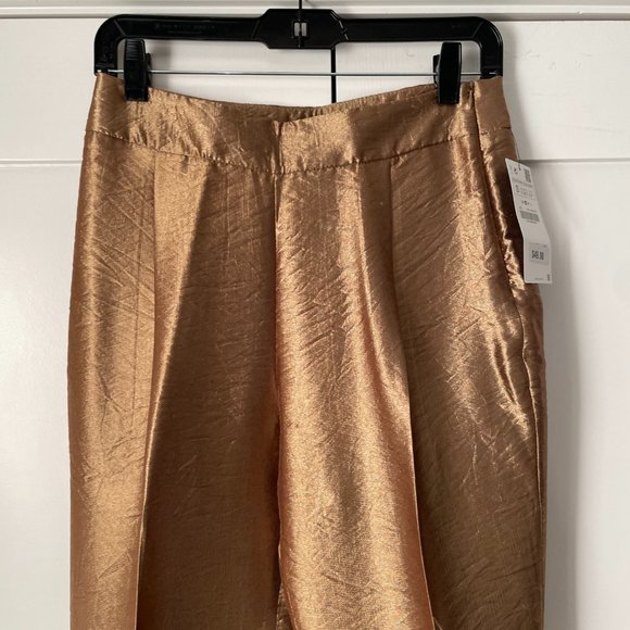 NWT Zara Gold Metallic Pants - Picture 3 of 10